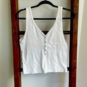 Abercrombie - Ribbed Henley Tank Top - Size XL